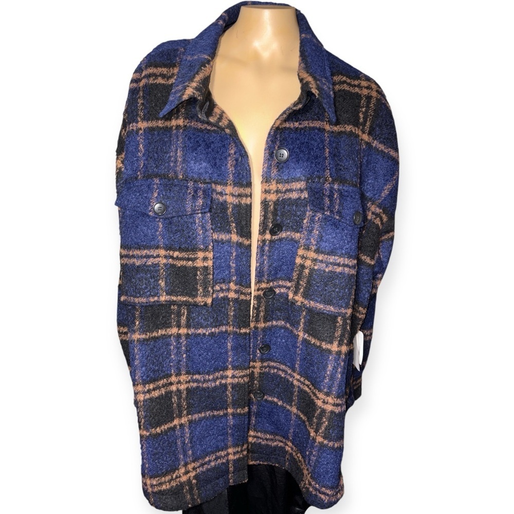 NWT Good American women’s plaid oversized shacket size 5/6 - Picture 10 of 15